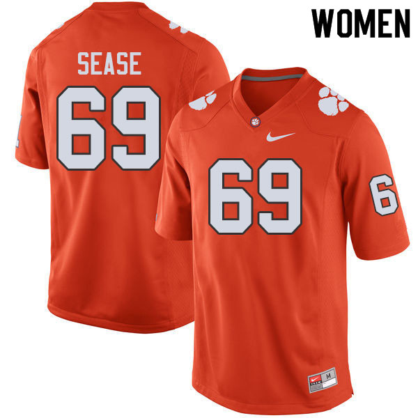 Women #69 Marquis Sease Clemson Tigers College Football Jerseys Sale-Orange - Click Image to Close